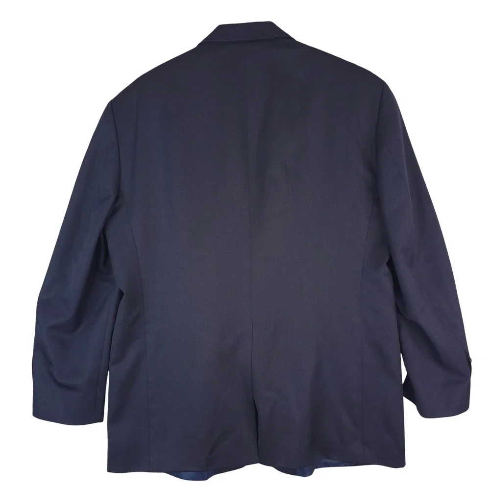 Stafford Executive Blazer Mens 44R Navy Blue‎ Wool Sport Coat
